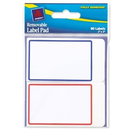 Avery Removable Label Pad, 2 x 3 Inches, Assorted Borders, 80 Labels (22018)