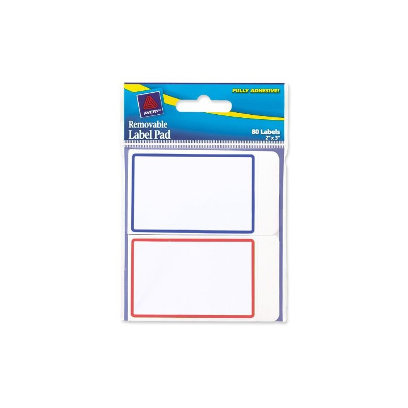 Avery Removable Label Pad, 2 x 3 Inches, Assorted Borders,