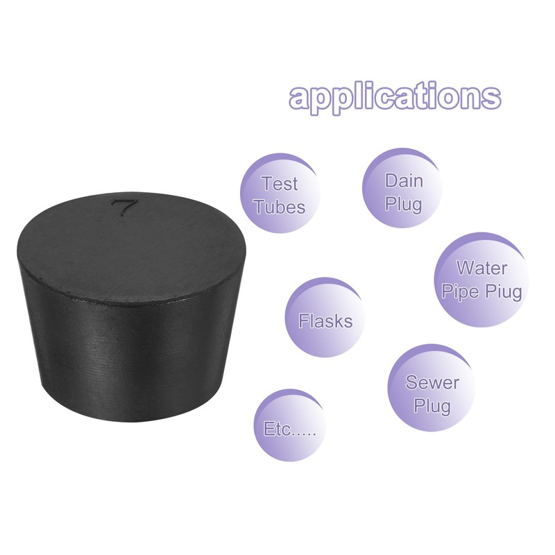 sourcing map Rubber Tapered Plugs 30mm to 37mm Solid Test