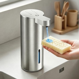 Touchless Automatic Liquid Soap Dispenser, Stainless Steel, Rechargeable
