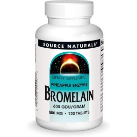Source Naturals,  Bromelain 600 Gdu/g,  500 mg  Proteolytic Enzyme -120 Tabs