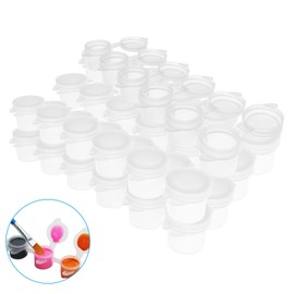 Hitefu 36 Pcs Clear Empty Paint Pots with Lids, 5ml Small Paint Containers with Lids, Paint Cups with Lids for Schools, Students, Painting, Art Festival