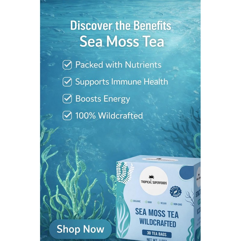 Sea Moss Tea, Pure Wildcrafted Organic Sea Moss Tea 92
