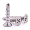 #14 x 1-1/4" Flat Head Self Drilling Screws, 410 Stainless
