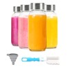 Luxfuel 8 oz Glass Juice Bottles 4 Pack with Lid,