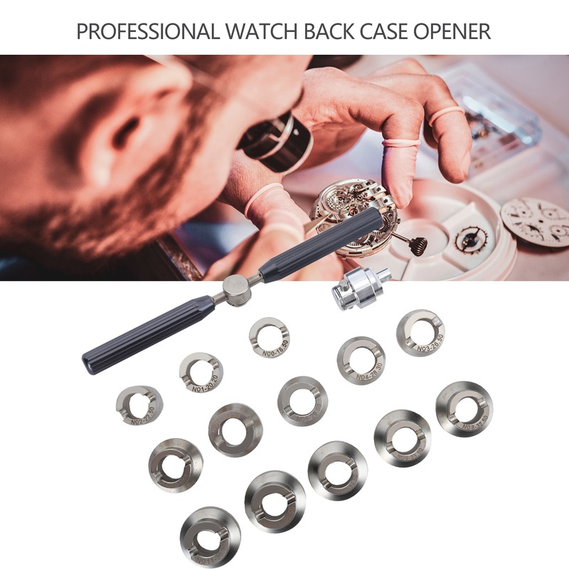 Watch Back Case Cover Opener Remover Wrench with 18.5‑36.5mm Dies