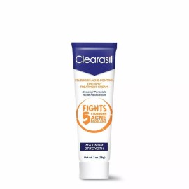 Clearasil Benzoyl Peroxide Stubborn Acne Spot Treatment Cream, 1 oz, Pack of 12