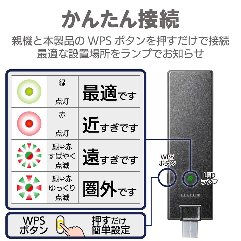 Elecom WTC-1167US-B WiFi Wireless LAN Repeater 11ac/n/a/g/b ac1200 867+300Mbps Black