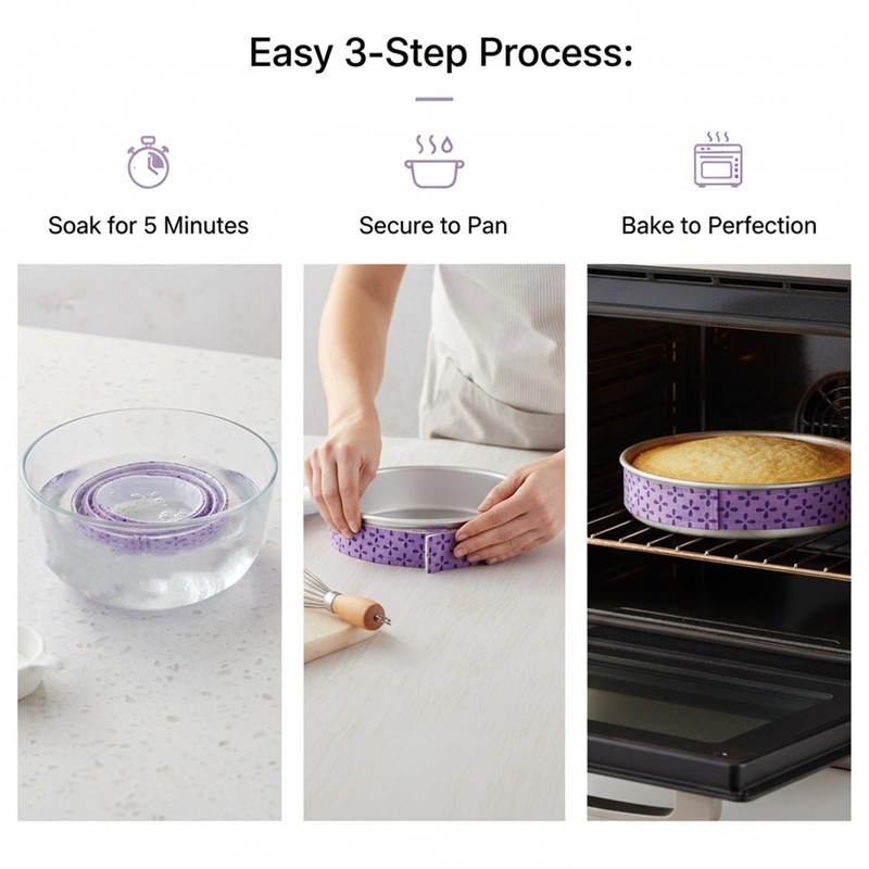 cobee 4 Pcs Bake Even Strips, Thick Cotton Super Absorbent