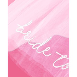 Fibye Bride To Be Embroidered Veil - Bride Veil for Bachelorette Party, Bach Party Favors Accessory, Bride To Be Headband, White Head Peace for Bridal Shower Engagement Party, Wedding and Gift