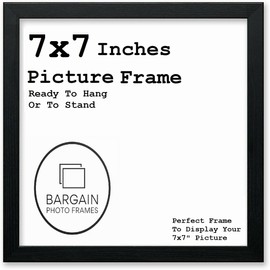 7x7 Inches Black Square Photo & Picture Frame Home Decor Poster Frame (7x7 Inches, Black)