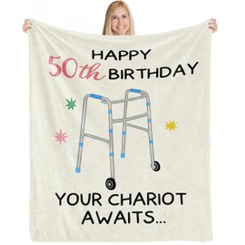 qixnzagr 50th Birthday Gifts for Women Funny, 50th Birthday Gifts for Her Him, 50th Birthday Gifts 1975 Blanket, for 50th Birthday, 50th Birthday Gift Ideas for Mom, Wife, Sister, Friends, Female