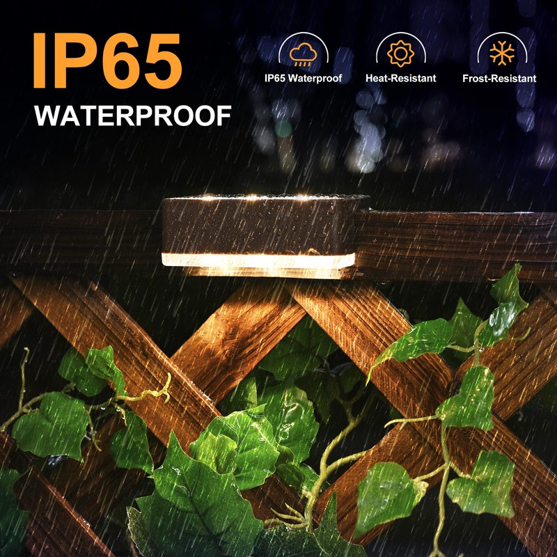 SOLPEX Solar Fence Lights, 6 LEDs Solar Lights Outdoor Waterproof