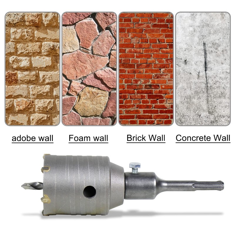 CCLIFE Drill Bit 50/55/65/68/80/82/100 mm Socket Drill Bit Concrete with