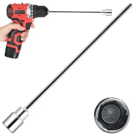 Caravan Crank for Cordless Screwdriver, Caravan Cordless Screwdriver Attachment Extension Crank for Crank Supports, Caravans, Caravans, Motorhomes, Trolley Jack Stand, 19 mm Nut, Length 30 cm