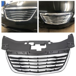KUAFU Front Bumper Grill Compatible with 2011-2014 Chrysler 200 CH1200353 68082050AE 13999AOE Chrome Radiator Hood Grille ABS Plastic