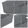 Kekow Paquete de 4 cesta de almacenamiento de plástico gris,