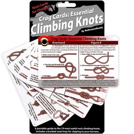 Rock Climbing Knots by Crag Cards - Rugged Pocket Guide to 19 Belay, Rappel, Anchor, and Rescue Knots for Rock Climbers