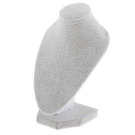 perfk High Quality Jewellery Stand, Display Mannequin, Jewellery Bust Jewellery Holder for Necklaces, Pendants, etc., White, Velvet Surface