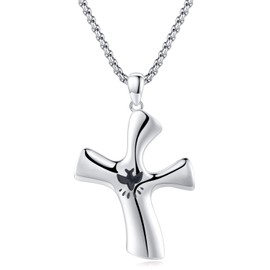 KiiKii Cross Necklace for Women 925 Sterling Silver Mens Cross Necklaces Crucifix Pendant Necklace Religious Jewelry Gifts