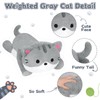 Leokawin 18in Weighted Stuffed Animals Cat Plush, Kawaii Weighted Gray