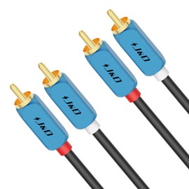 J&D 2 RCA M/M Stereo Audio Cable, 2RCA Male to 2RCA Male Auxiliary Audio Cord for Home Theater, HDTV, Amplifiers, Hi-Fi Systems, Speakers Gold-Plated Copper Shell RCA Audio Cable, 1 Meter