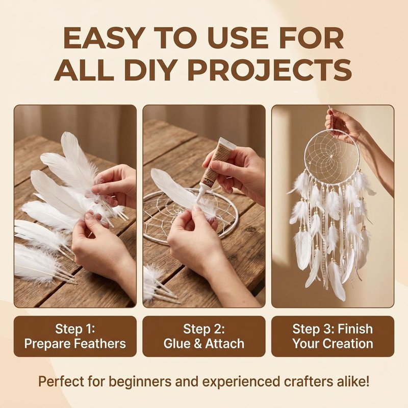 100PCS White Goose Feather 6-8inch Mixed Jewelry Making Crafts Swan