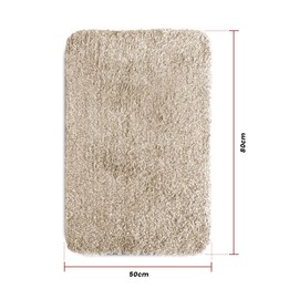 LEDSone Modern Entryway Floor Mat Soft Fluffy Washable Microfiber Bathroom Rug Ultra Water Absorbent Anti Slip Backing Design for Indoor Outdoor (T5 Cream)