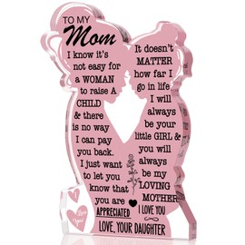 Mom Gifts Mothers Day Gifts from Daughter, Mom Birthday Gift Ideas Cool Easter Day Gifts for Mom I Love Mom Best Mom Ever Gifts New Mom Single Mom Christmas 2025 Mother's Day Gift Acrylic Plaque Sign