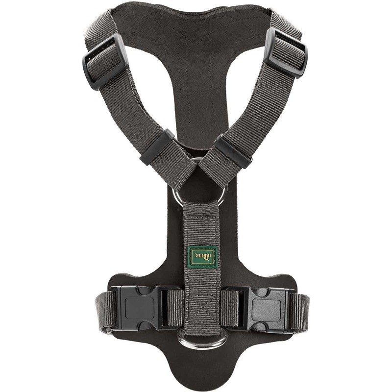 HUNTER AALBORG MIXED Dog Harness Black / Grey Cowhide Leather