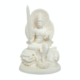 Hormsdar Ivory Fruit Manjushri Bodhisattva Sculpture for Home Office Car Feng Shui Décor and Thoughtful Zen Ornamnt Gifting