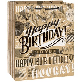 Kraft Paper Happy Birthday Gift Bag