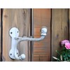 RiloStore Coat Hook White Cast Iron Double Hook Iron Wall