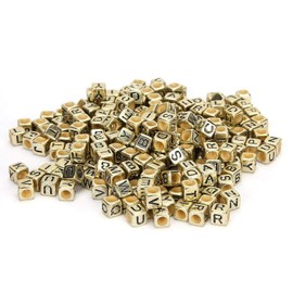500 Abalorios Letras Cuadradas Doradas, Cuentas De Letras De Acrílico Bisuteria Para Hacer Pulseras Con Palabras Para Hacer Joyas Pulseras Collares