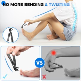 Long Handle Ingrown Toenail Clippers for Seniors Thick Toenails, 2026 Angled Large Toe Nail Clippers for Thick Nails with Wide Opening, Heavy Duty Large Nail Clippers for Men Women Adults with Catcher