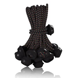 WEBSUKA 25 Pack Ball Bungee Cord, 2Colors–4"&6"&9" Size, Heavy Duty Tarp Bungee Cords, Thickness Tie Down Strap for Camping, Tents, Shelter, Cargo，Holding Wire, Awning Black-6"