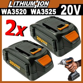 WORX 2pack For WORX 20V MAX Extend Lithium Battery 20 Volt WA3520 WA3525 WA3575 WG155