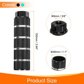 sourcing map 2 Pairs Bike Pegs Aluminum Alloy Rear Stunt Pegs Anti-Skid Stripe Back Seat Stands Fit 3/8" Axles for Mountain Bike, Black & Sky Blue