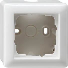 GIRA 006103 Surface-Mounted Housing with Frame for 1 Socket Glossy Pure White