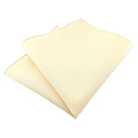 TigerTie - High-quality pocket square made from 100% cotton in plain colour, pocket square 26 x 26 cm, Yellow Beige