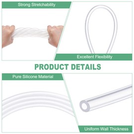 M METERXITY Silicone Tubing, 1/25"(1mm) ID x 1/8"(3mm) OD Flexible Silicone Rubber Tube, 3 M High Temp Water Air Hose Pipe for Pump/Liquid Transfer/Brewing/Aquaponics [Clear]