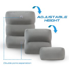 Feluna® Footrest, footrest, footrest, travel pillow for train, car and plane cushion, inflatable travel, beach and camping cushion, multifunctional cushion up to 45 x 30 x 42 cm (grey)