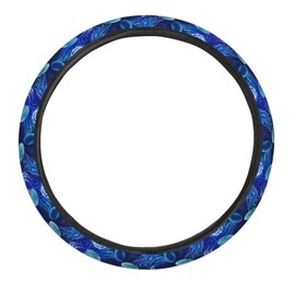 FeHuew Ocean Blue Jellyfishes Steering Wheel Cover for Women, Girls 15 inch Universal Auto Car Anti Slip Wrap Steering Wheel Covers Fit for Vehicles, Truck,SUV