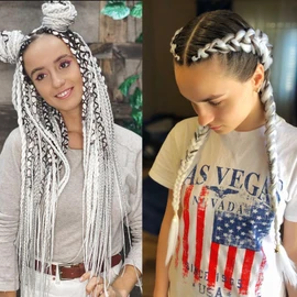White Braiding Hair Pre Stretched 26 Inch 3 Packs Yaki Braid 60#