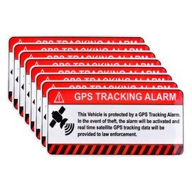 Anti-Theft GPS Tracking Sticker Set, Self Adhesive Car Decals with Warning Sign Decal or Static Cling Decal Inside Car Window, Car, Motorcycle, Bike, Vehicle Anti-Theft Security Sign (8)