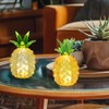 H&OUR Silver Pineapple Glass LED Lamp, Battery-Operated Crystal Decorative Light