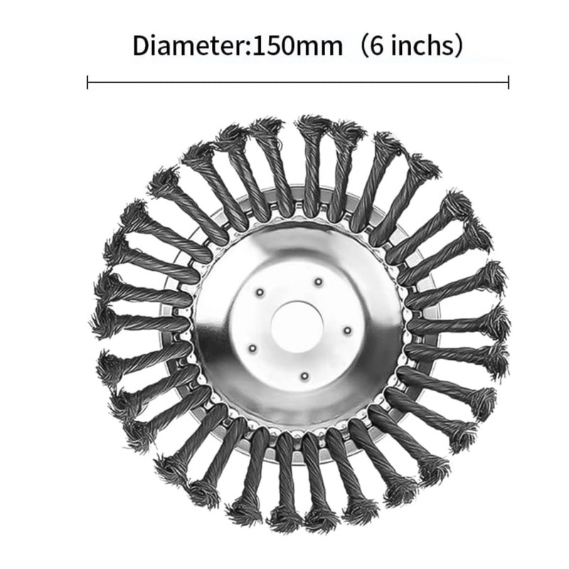 Lyfengdeam 6/8" Weed Brush Steel Wire Trimmer Wheel Garden Lawnmower