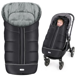 IvyWind Warm Bunting Bag Universal, Stroller Sleeping Bag Cold Weather, Waterproof Toddler Footmuff, Black