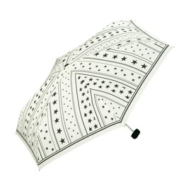 Wpc. 2714-261 Rain Umbrella, Star Scarf, Mini, Off, 19.7 inches (50 cm), Women's Folding Umbrella