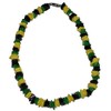 MM Real Chips Puka Shell Necklace 18" Jamaican Colors Black